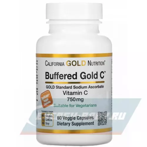  California Gold Nutrition Buffered Gold C 60 веган капсул