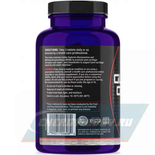 Суставы, связки Ultimate Nutrition ULT Glucosamine & Chondroitin & MSM 90 таблеток