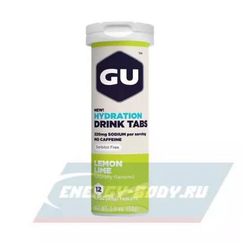  GU ENERGY GU HYDRATION DRINK TABS Лимон-Лайм, 1 туба