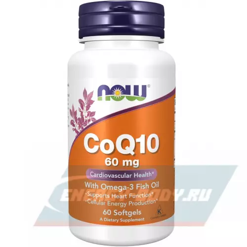  NOW FOODS CoQ10 60 mg + Omega-3 60 гелевые капсулы