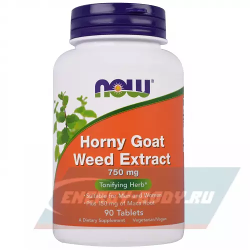  NOW FOODS Horny Goat Weed Extract 750 mg 90 таблеток