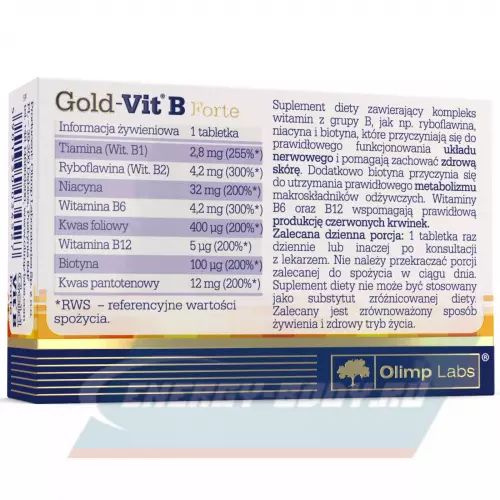  OLIMP Gold-Vit B Forte Нейтральный, 60 таблеток