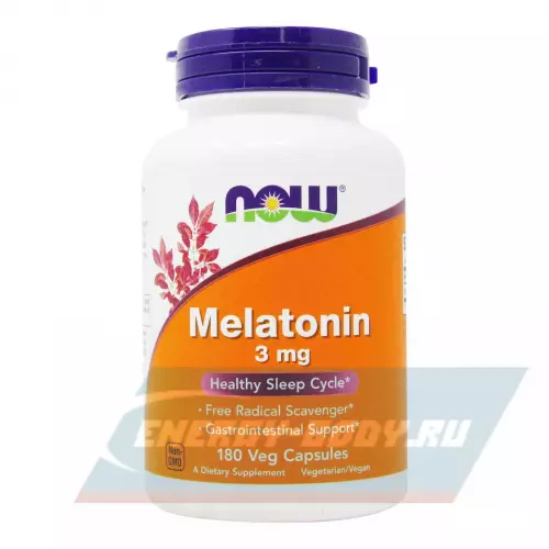  NOW FOODS Melatonin 3 mg 180 Вегетарианских капсул