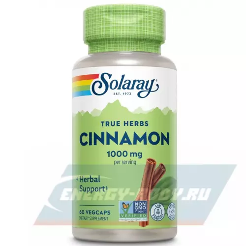  Solaray Cinnamon Bark 1000 mg 60 веган капсул