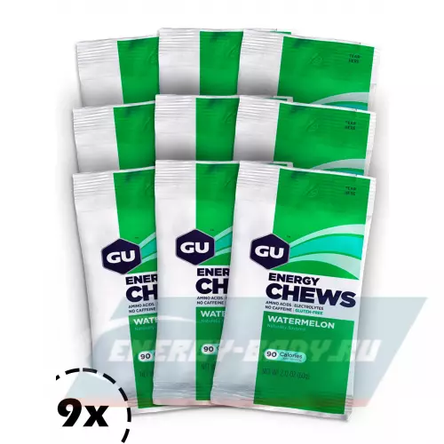 Энергетик GU ENERGY Мармеладки GU Energy Chews Арбуз, 9 x 8 конфет