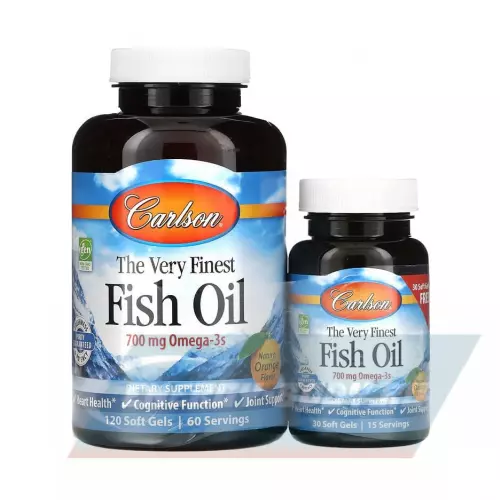 Omega 3 Carlson Labs Very Finest Fish Oil Апельсин, 120 + 30 капсул