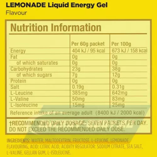 Энергетический гель GU ENERGY GU Liquid Enegry Gel no caffeine Лимонад, 12 x 60 г