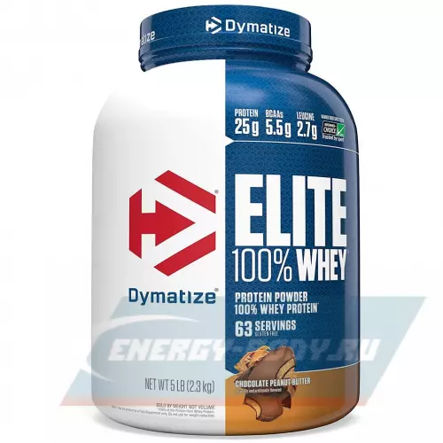  DYMATIZE Elite Whey 100% Шоколадовое арахисовое масло, 2300 г