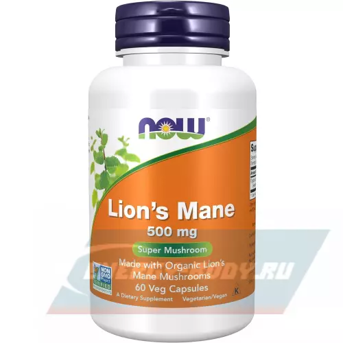  NOW FOODS Lion's Mane 500 mg 60 веган капсул