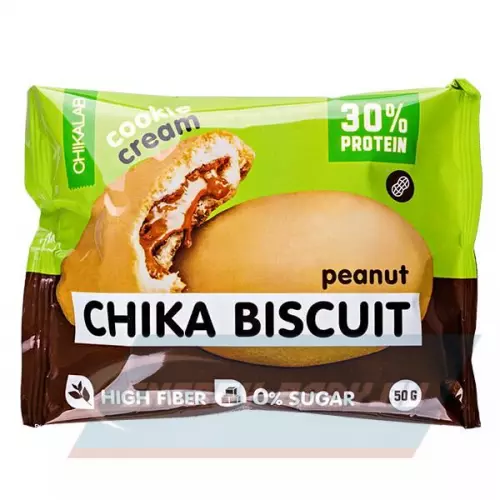 Батончик протеиновый Chikalab Бисквитное печенье Chika Biscuit Арахис, 4 х 50 г
