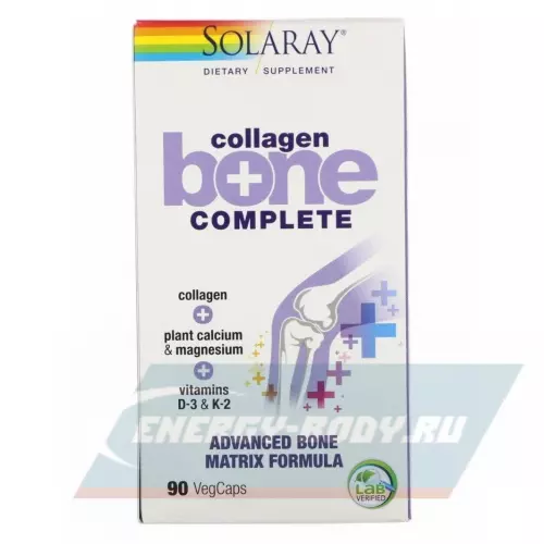 COLLAGEN Solaray Collagen Bone Complete 90 вегетарианских капсул