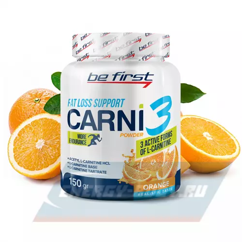 L-Карнитин Be First Carni-3 Powder Апельсин, 150 г