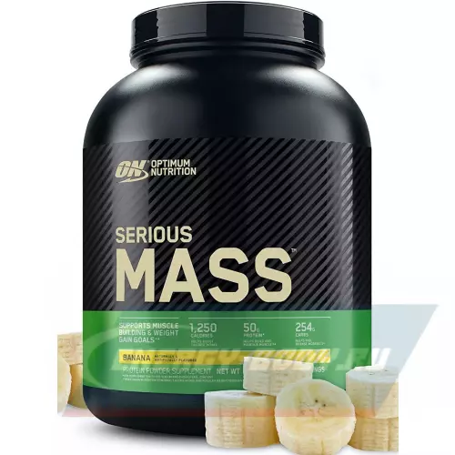 Гейнер OPTIMUM NUTRITION Serious Mass Банан, 2724 г