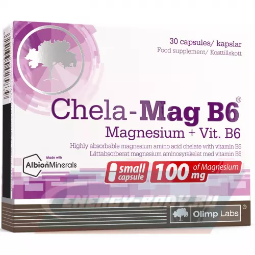 OLIMP CHELA-MAG B6 FORTE MEGA CAPS 100 mg Нейтральный, 30 капсул