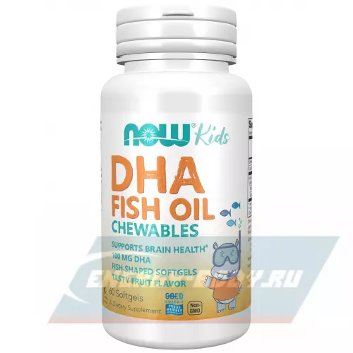 Omega 3 NOW FOODS DHA Kids Fish Oil Chewable 60 жевательных капсул