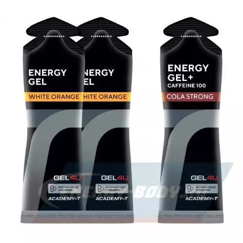 Энергетический гель GEL4U Energy Gel MIX Апельсин, Кола, 3 x 60 г