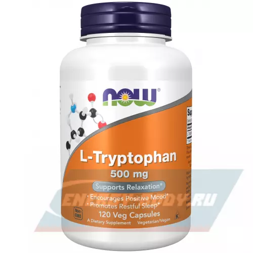 Аминокислотны NOW FOODS L-Tryptophan 500 mg 120 веган капсул