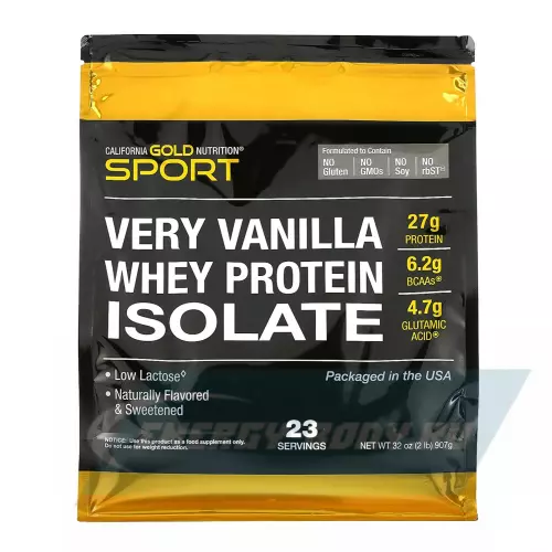  California Gold Nutrition Whey Protein ISOLATE Ваниль, 907 г