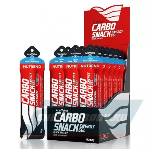 Энергетический гель NUTREND Carbosnack 60mg caffeine Голубая малина, саше 18 шт x 50 г