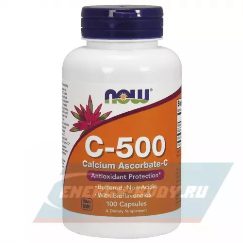  NOW FOODS C-500 Calcium ASCORBATE-C нейтральный, 100 веган капсул
