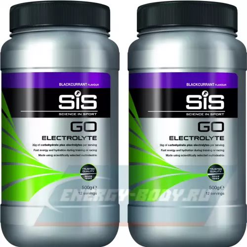  SCIENCE IN SPORT (SiS) GO Electrolyte Powder Черная смородина, 2 x 500 г