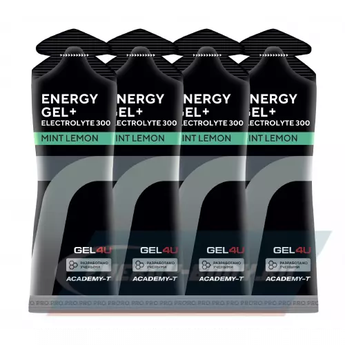 Энергетический гель GEL4U Energy Gel+electrolyte 300 Лимон и Мята, 4 x 60 г