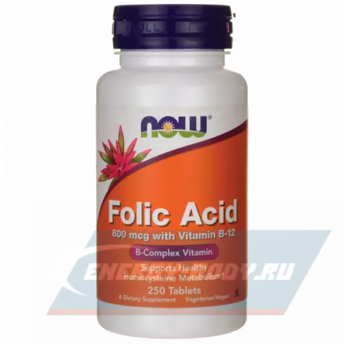  NOW FOODS Folic Acid B-12 800 250 таблеток