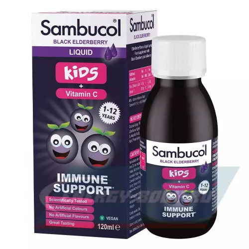  Sambucol Kids+Vit C Sirup Ягодный, 120 мл