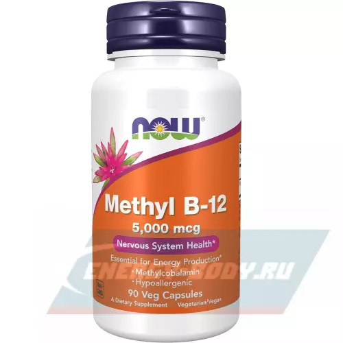  NOW FOODS Methyl B-12 5000 mcg Methylcobalamin 90 веган капсул