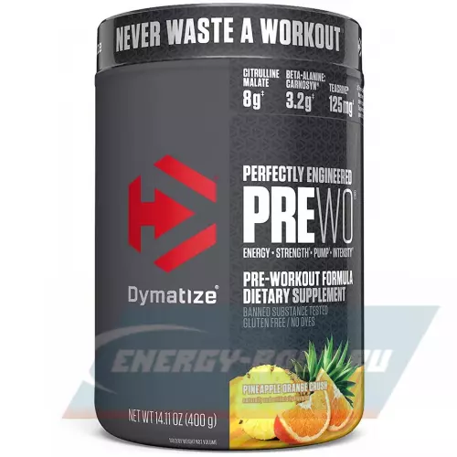 Предтерник DYMATIZE Pre W.O. Ананас - Апельсин, 400 г