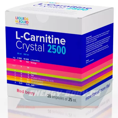 L-Карнитин LIQUID & LIQUID L-Carnitine Crystal 2500 Красные ягоды, 20x25 мл