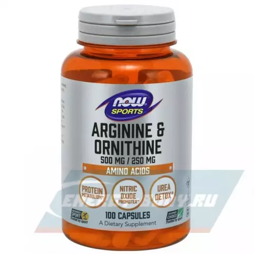  NOW FOODS L-Arginine Ornithine нейтральный, 100 Вегетарианские капсулы