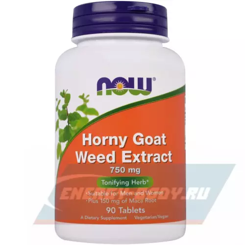  NOW FOODS Horny Goat Weed Extract 750 mg 90 таблеток