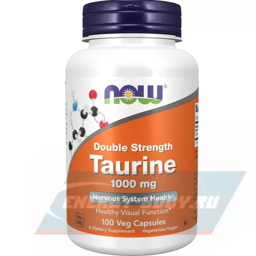 Аминокислотны NOW FOODS Taurine 1000 mg - Таурин 100 веган капсул