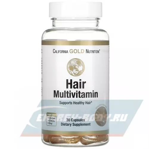  California Gold Nutrition Hair Multivitamin Нейтральный, 30 капсул
