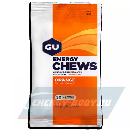 Энергетик GU ENERGY Мармеладки GU Energy Chews Апельсин, 6 x 8 конфет