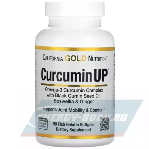 Omega 3 California Gold Nutrition Curcumin UP Нейтральный, 90 капсул