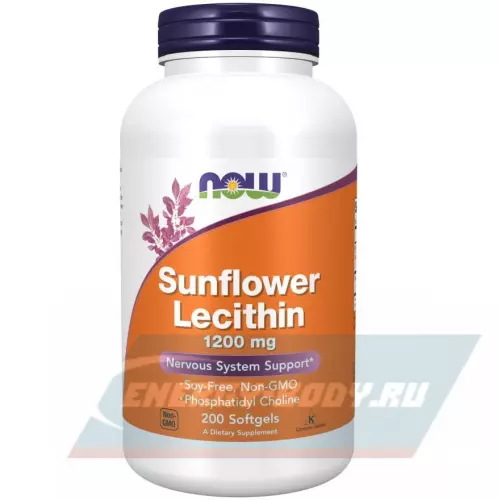 Аминокислотны NOW FOODS Sunflower Lecithin 200 гелевых капсул