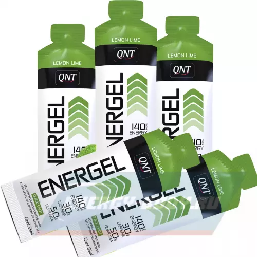 Энергетический гель QNT ENERGY GEL 30mg caffeine Лимон-Лайм, 5 x 55 мл