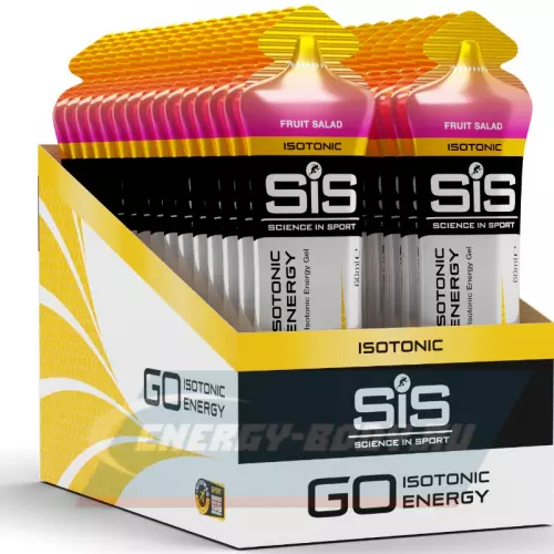 Энергетический гель SCIENCE IN SPORT (SiS) GO Isotonic Energy Gels Фруктовый салат, 30 x 60 мл