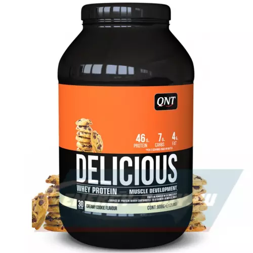  QNT DELICIOUS WHEY PROTEIN POWDER Печенье с Кремом, 908 г