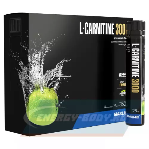 L-Карнитин MAXLER L-Carnitine 3000 Зеленое яблоко, 14 x 25 мл