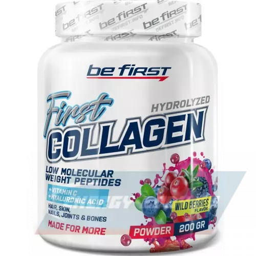 COLLAGEN Be First First Collagen + hyaluronic acid + vitamin C (коллаген с гиалуроновой кислотой и витамином С) Лесные ягоды, 200 г