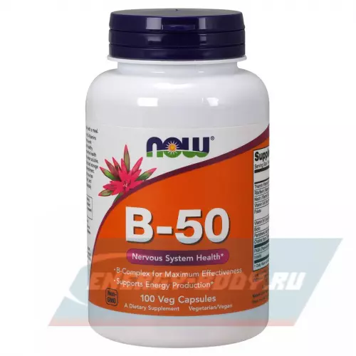 Витамины группы B NOW B-50 Complex – В-50 Комплекс (Veg Capsules) 100  веган капсул, нейтральный
