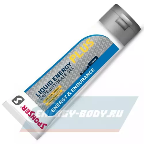 Энергетический гель SPONSER LIQUID ENERGY PLUS 50mg caffeine Карамель, 18 тюбиков x 70 г