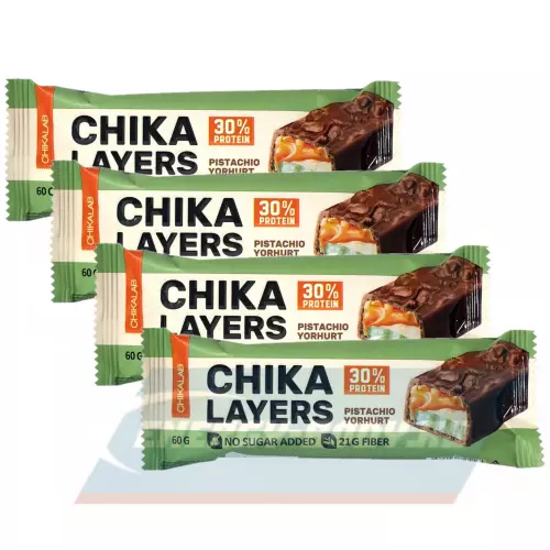 Батончик протеиновый Chikalab Chika Layers Фисташковый йогурт, 4 х 60 г