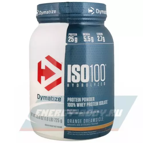  DYMATIZE Dymatize ISO100 Hydrolyzed Апельсин, 725 г