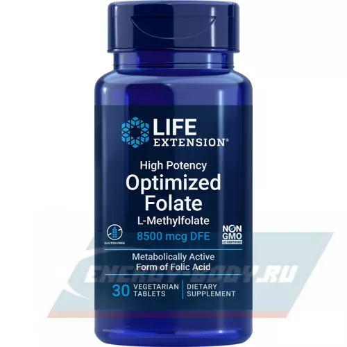  Life Extension High Potency Optimized Folate 8500 mcg DFE 30 таблеток