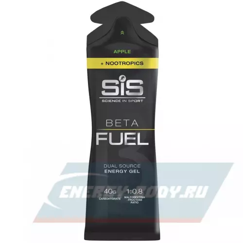 Энергетический гель SCIENCE IN SPORT (SiS) BETA FUEL + Nootropics Яблоко, 30 x 60 мл