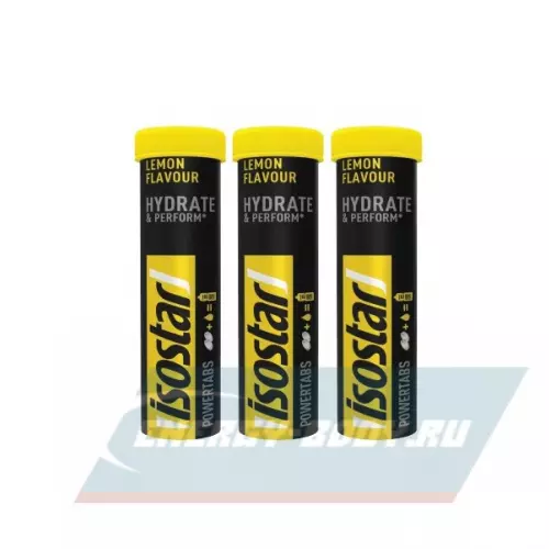  ISOSTAR Изотонический напиток Powertabs Лимон, 3 банка x 5 порций